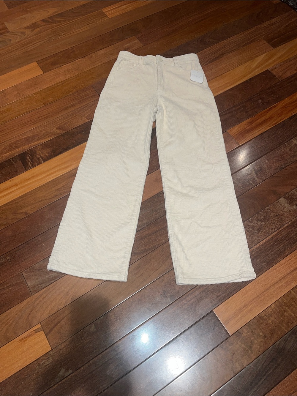 Altar'd State Cream Corduroy Wide-Leg Pants
